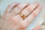 Bague 52 Bague bandeau rainurée Perles étoilées en or rose 18 carats 58 Facettes Ref3140