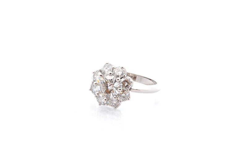 Bague 53 Bague marguerite en platine avec diamants 1 ct G/SI1 58 Facettes 26583-26658