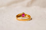 Bague 56 Bague décor tressé en or jaune 18 carats et rubis 58 Facettes Ref3467