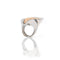 Bague 55 Bague fleur pavée de diamants en or blanc et or rose 750 58 Facettes