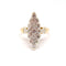 Bague 54 Bague marquise en or jaune et blanc 18 carats sertie de diamants 58 Facettes