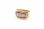 Bague 58 Bague tank 1940 en or jaune 18k et platine, diamants et rubis 58 Facettes 24715