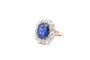 Bague 53.5 Bague saphir de Ceylan 6,44 ct et diamants en or jaune 18k 58 Facettes 26493-26341A