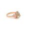 Bague 51 Bague trilogie - Béryl vert taille trillion et morganites en or rose 18 carats 58 Facettes B380