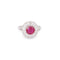 Bague 57 Bague marguerite - Rubis birman 2,01 ct et diamants en platine et or gris 18 carats 58 Facettes BRU55