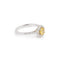 Bague 53 Bague marguerite - Saphir jaune et diamants en or gris 18 carats 58 Facettes B365