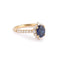 Bague 53.5 Bague Pompadour - Saphir ovale 1,47 ct et diamants en or jaune 18 carats 58 Facettes BSA104
