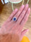 Bague 50 Bague Pompadour saphir cabochon et diamants en or gris 18 carats 58 Facettes BSA65