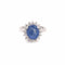 Bague 50 Bague Pompadour saphir cabochon et diamants en or gris 18 carats 58 Facettes BSA65