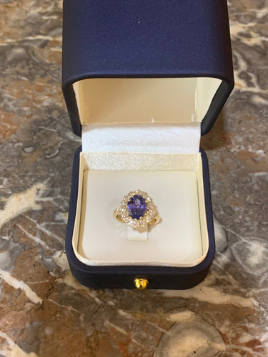 Bague 53 Bague Pompadour - Saphir de Ceylan 3,55 ct en or jaune 18 carats 58 Facettes BSA107