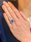 Bague 52 Bague saphir de Ceylan 4,15 ct et diamants en or gris 18 carats 58 Facettes BSA106