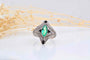 Bague 56 Bague Art déco en platine avec émeraude et diamants 58 Facettes 24962