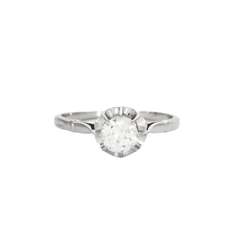 Bague 58 Bague solitaire en platine et or gris avec diamant 58 Facettes 240 468