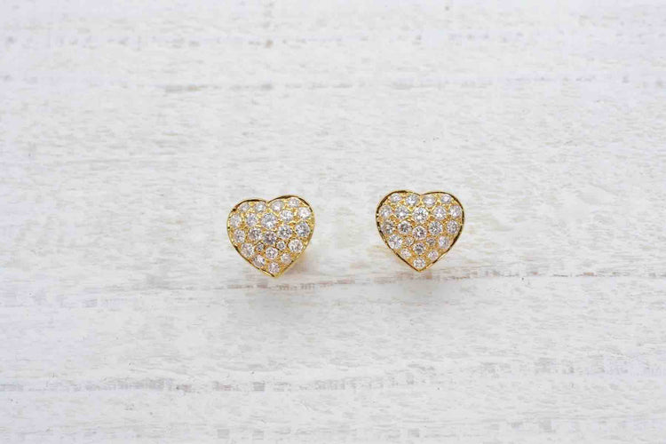 Boucles d'oreilles Boucles d’oreilles cœurs en or jaune 18k et diamants 58 Facettes 24110