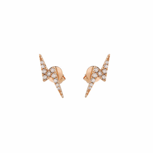 Boucles d'oreilles Boucles d'oreilles éclair en or rose 18 carats et diamants 58 Facettes BO224