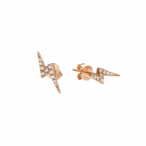 Boucles d'oreilles Boucles d'oreilles éclair en or rose 18 carats et diamants 58 Facettes BO224