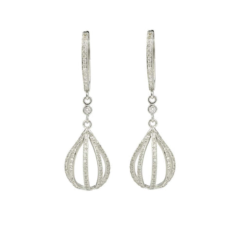 Boucles d'oreilles Boucles d’oreilles montgolfières en or gris 18 carats et diamants 58 Facettes BO132