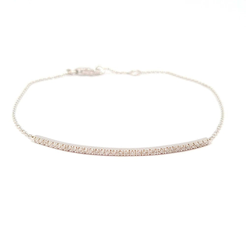 Bracelet Bracelet barrette or blanc diamants 58 Facettes