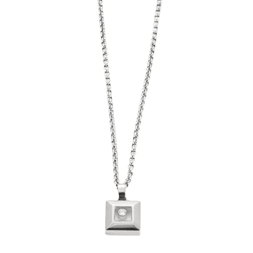 Collier CHOPARD - Collier Happy Diamonds or gris et diamant 58 Facettes GU13