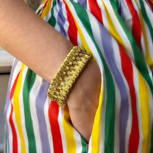 Bracelet Manchette libellule souple en or jaune 18K 58 Facettes REF2540CF-307