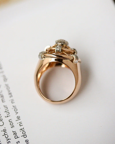 Bague 52 Bague dôme « Constellation » en or rose et diamants 58 Facettes C2188