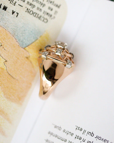 Bague 52 Bague dôme « Constellation » en or rose et diamants 58 Facettes C2188