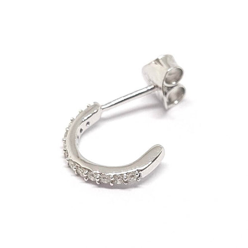 Boucles d'oreilles Boucle d'oreille créole diamants or blanc 58 Facettes
