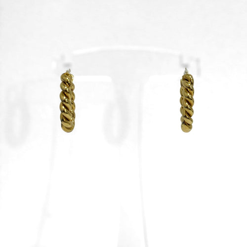 Boucles d'oreilles Créoles cordon ovales en or jaune 18K 58 Facettes REF2565-333