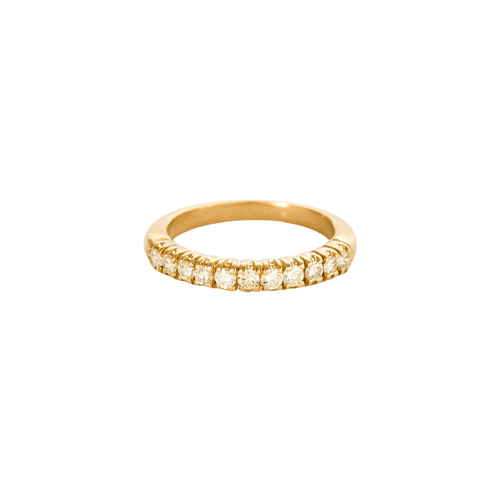 Bague 53 Alliance demi-tour diamants or jaune 58 Facettes