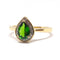 Bague 56 Bague diopside poire diamants or jaune 58 Facettes