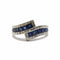 Bague 54 Bague lien en Or blanc, saphirs & diamants 58 Facettes