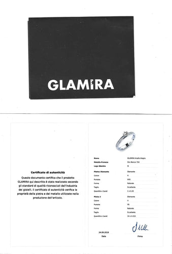 Bague 52 Glamira Alegra - Bague en or blanc 18 carats et diamants 58 Facettes 8072