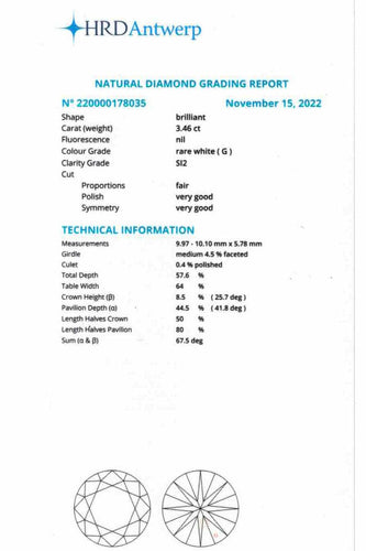 Bague 53 Bague solitaire carré en or blanc et diamant 3,46 ct G-SI2 58 Facettes F1943 A9959 C1897B