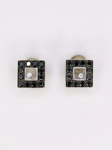 Boucles d'oreilles CHOPARD Boucles d'oreilles Happy Diamonds diamants noirs 58 Facettes 1069TER
