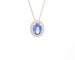 Collier Collier - Pendentif en or blanc 18 ct avec saphir 0,91 ct et diamants 58 Facettes 12112