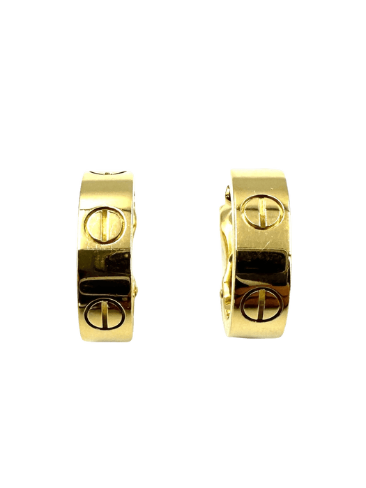 Boucles d'oreilles CARTIER. Collection "LOVE", créoles or jaune 18K 58 Facettes