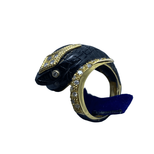 Bague 57 Bague en or diamants onyx 58 Facettes