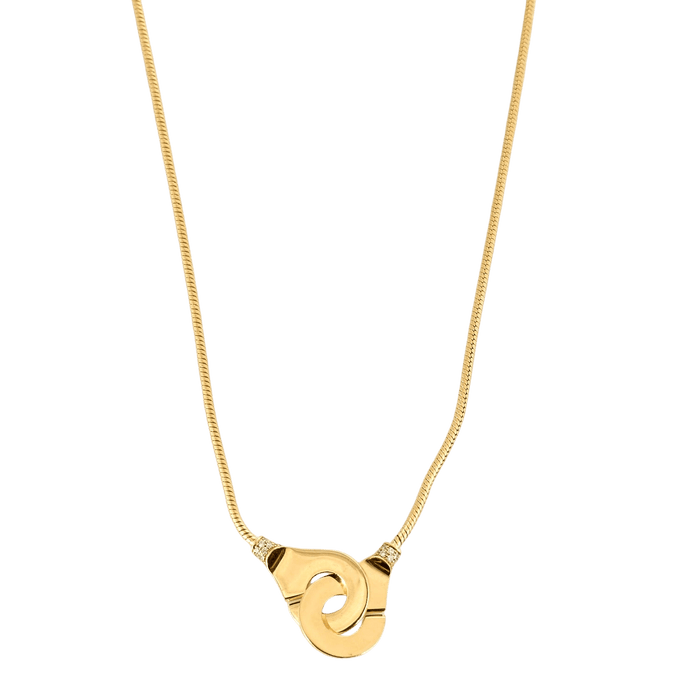 Collier DINH VAN - MENOTTES  R12- Collier en or jaune et diamant 58 Facettes DV0774-2