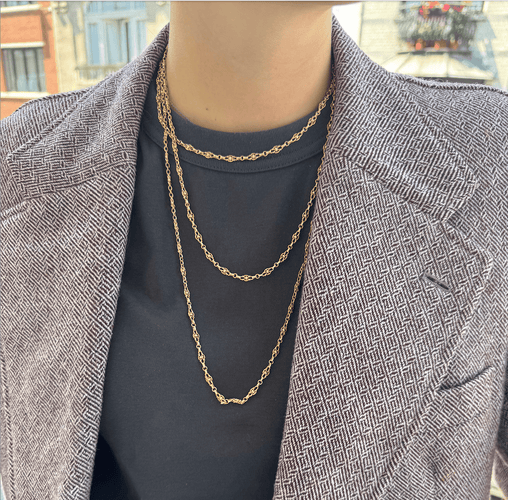Collier Sautoir victorien en or 18k (750) 58 Facettes