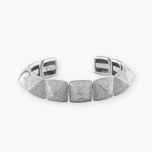 Bracelet Bracelet Pyramide pavé de diamants en or blanc 18 carats 58 Facettes 210016