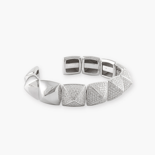 Bracelet Bracelet Pyramide pavé de diamants en or blanc 18 carats 58 Facettes 210016