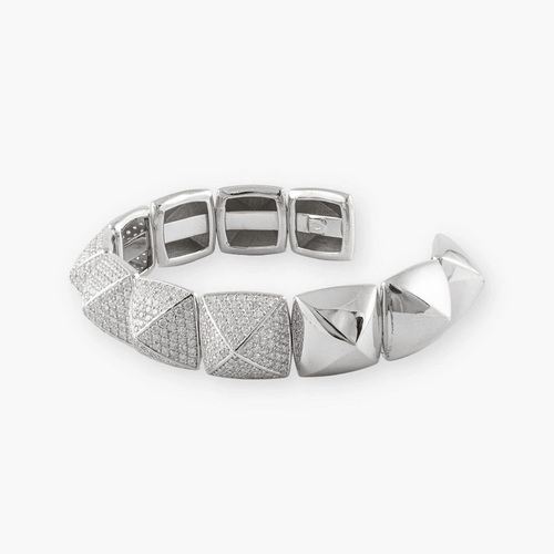 Bracelet Bracelet Pyramide pavé de diamants en or blanc 18 carats 58 Facettes 210016