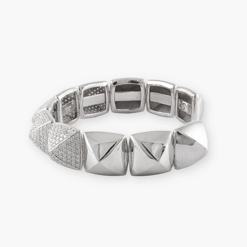Bracelet Bracelet Pyramide pavé de diamants en or blanc 18 carats 58 Facettes 210016
