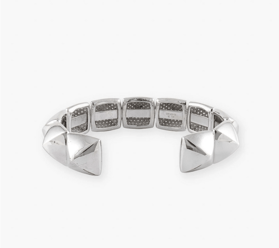 Bracelet Bracelet Pyramide pavé de diamants en or blanc 18 carats 58 Facettes 210016