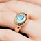 Bague 47 Fred - Bague sertie d’une topaze bleue ovale en or jaune 58 Facettes