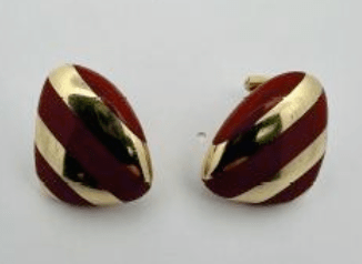 Boucles d'oreilles en or et jaspe Angela Cummings des années 1980