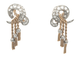 Boucles d'oreilles French Retro Gold and Platinum Diamond Dangle Earring Clips 58 Facettes 58F18