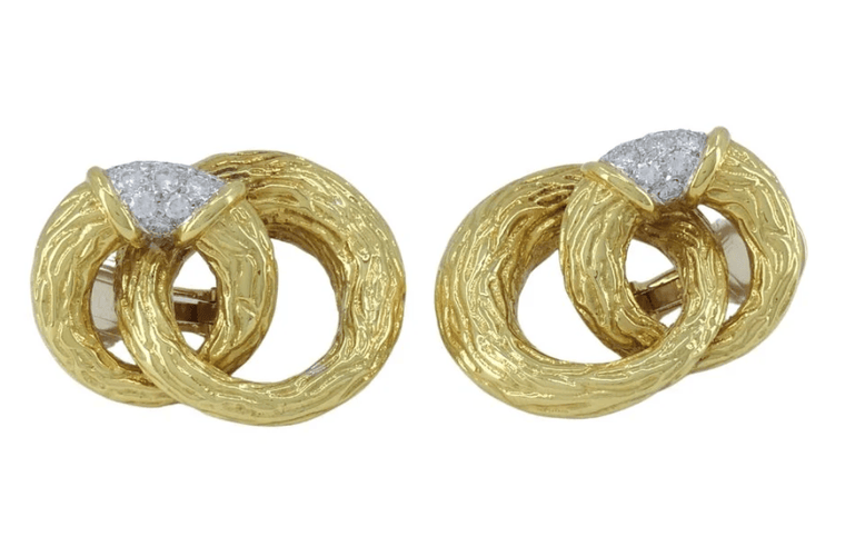 BOUCHERON - Clips d'oreilles Or Jaune, Platine et Diamants