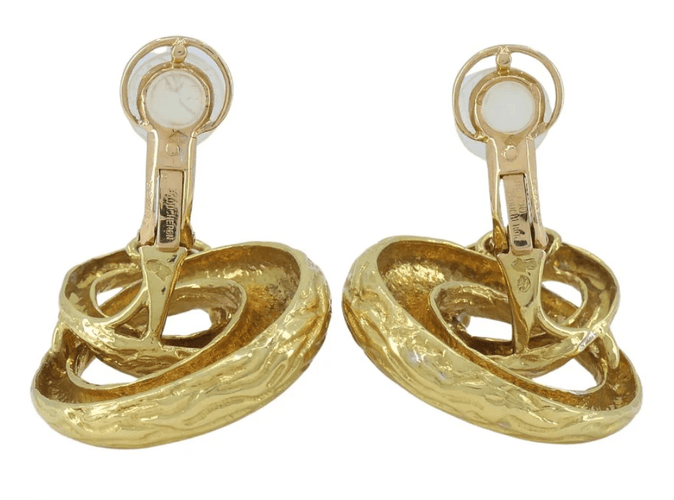 BOUCHERON - Clips d'oreilles Or Jaune, Platine et Diamants