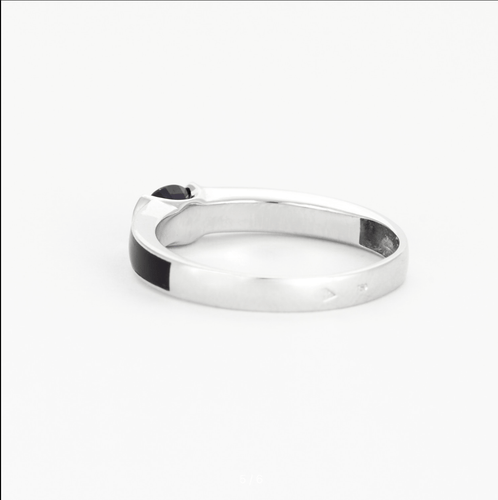 Bague 53 Bague en or gris avec saphir et diamants 58 Facettes DV4307-2